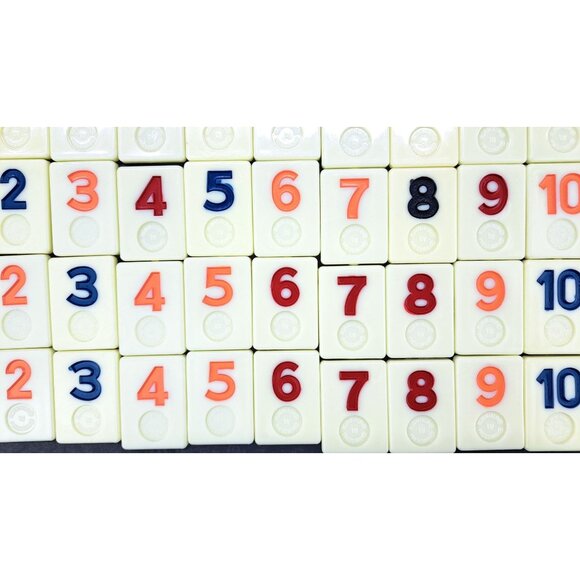 Vintage Rummikub Game Tiles Complete Set 1987 Pressman Cream Crafts Replacements - Picture 2 of 5